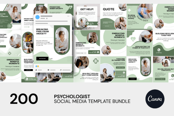 Download Psychology Social Media Canva Bundle - Social media canva Collection