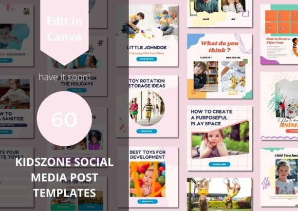Download 60 Kidszone Social Media Canva Templates - Social media canva Collection