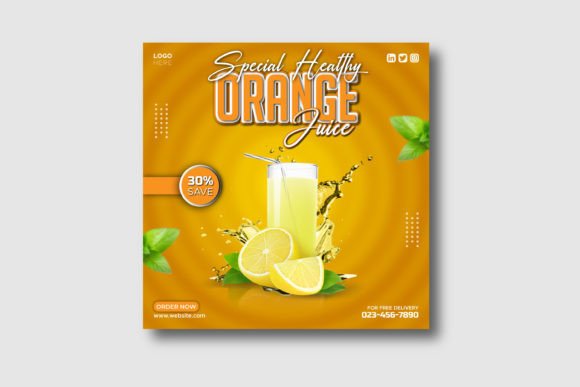 Download Orange Juice Social Media Post Design - Social media post Collection