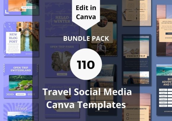 Download 110 Travel Social Media Canva Templates - Social media canva Collection