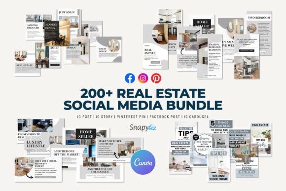 Download Real Estate Social Media Canva Bundle - Social media canva Collection