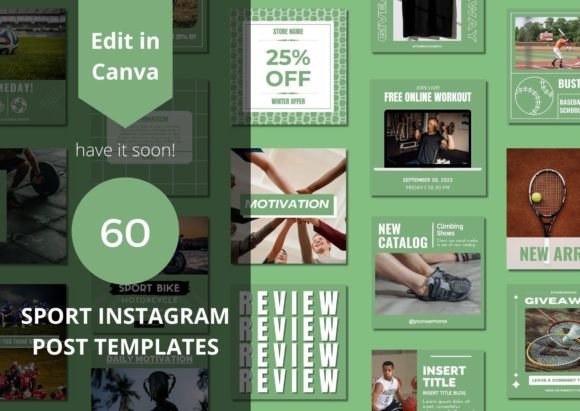 Download 60 Sports Social Media Canva Templates - Social media canva Collection