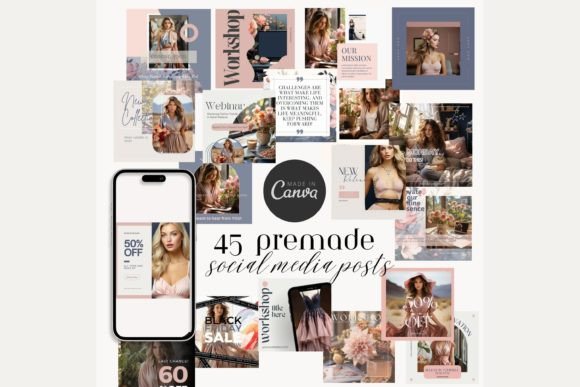 Download Feminine Elegance Social Media Post Kit - Social media post Collection